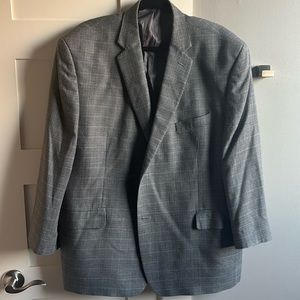 Lauren Ralph Lauren men’s gray black blue plaid blazer sport coat jacket 48S